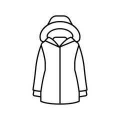 Wall Mural - winter coat season line icon vector. winter coat season sign. isolated contour symbol black illustration