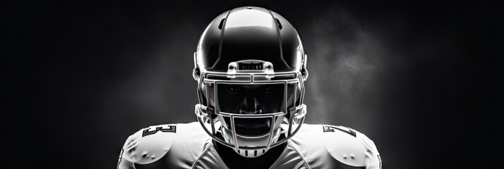 black and white footage of an american football player Generative AI