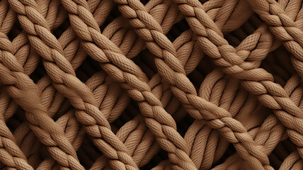 Wall Mural - interweaving of brown ropes, background, texture of laces, surface of the material