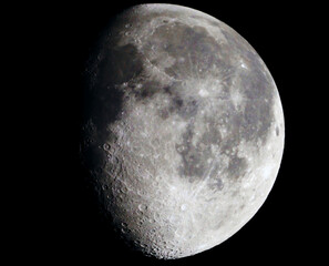 Wall Mural - close up of waxing gibbous moon