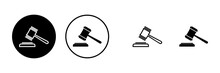 Gavel icons set. Hammer icon vector. Judge Gavel Auction Icon Vector. Bid