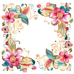 Sticker - abstract floral frame