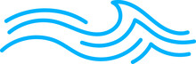 Wave Line Icon, Sea And Ocean Ripple Water. Fluid And Dynamic Isolated Vector Wavy Flow, Symbolizes The Tranquil Yet Ever-moving Nature Of Aquatic Environments In Minimal Outline Style
