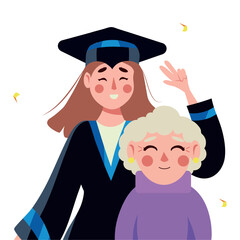 Wall Mural - graduation event graduate and granny