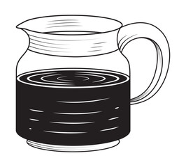 Canvas Print - coffee kettle glass drawn