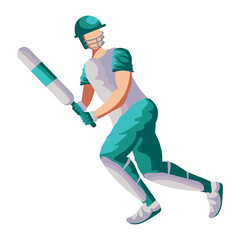 Poster - cricket player isolated