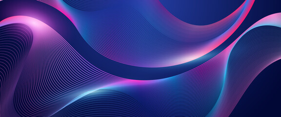 Poster - blue and purple violet vector abstract modern technology line background. technology modern business