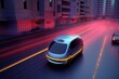 Autonomous driving concept illustration - 3d rendering, Generative AI 