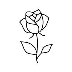 rose tattoo art vintage line icon vector. rose tattoo art vintage sign. isolated contour symbol black illustration