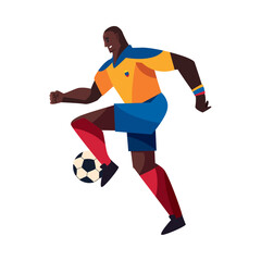 Poster - soccer colombia player isolated