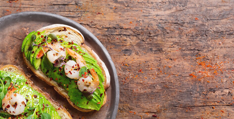 Wall Mural - Shrimp and Avocado Open Sandwich