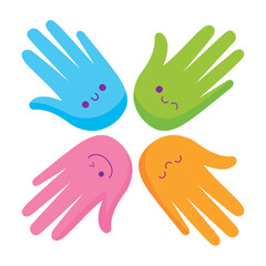 Wall Mural - autism campaign painting hands