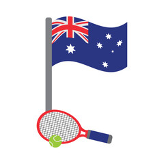 Canvas Print - australia tennis illustration