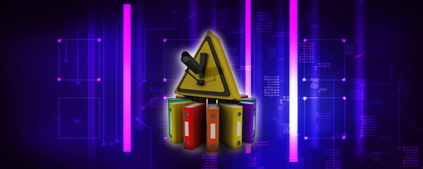 Poster - 3d rendering office document Binder under cctv camera
