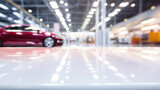 Fototapeta Uliczki - Blurred image of car showroom for background usage. Can be used for display or montage your products.