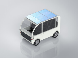 Wall Mural - Ev car or electric vehicle with energy from solar panel