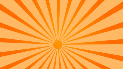 Abstract Orange comic sunbrust background with rays. Geometric stripe line art design. Modern futuristic concept. Modern banner template.Suit for cover, poster, website, banner, presentation.