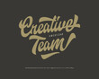 Creative American Team. Original Brush Script Font. Vector
