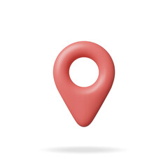 Poster - 3D Location Map Pin Isolated on White. Render Red GPS Pointer Marker Icon. GPS and Navigation Symbol. Element for Map, Social Media, Mobile Apps. Realistic Vector Illustration