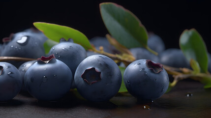 Wall Mural - Delicious blueberries closeup shot