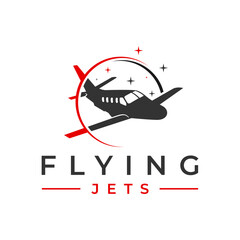 Wall Mural - flying jet transportation illustration logo