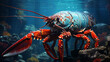 Spiny lobster Panulirus argus inhabits tropical and subtropical waters. generative ai