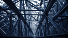 Abstract Architecture Background, Architecture Of A Tall Steel Structure, 