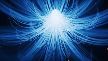 Poster - Glowing neon hanging lines, 3d rendering.