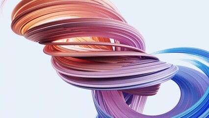 Poster - Flowing curve lines background, 3d rendering.