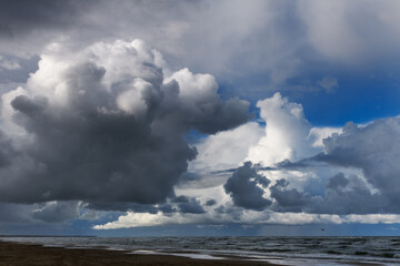 Wall Mural - Clouds over Baltic sea at Liepaja, Latvia.