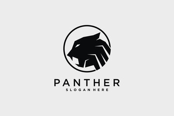 Wall Mural - Panther head logo design vector illustration with creative idea