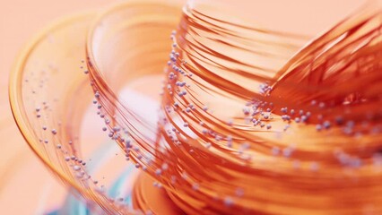 Poster - Flowing curves lines background, 3d rendering.