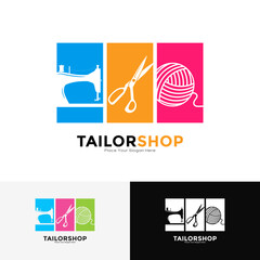 Wall Mural - Tailor shop set logo vector template Suitable for business, fashion, and textile symbol