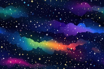 Wall Mural - Colorful Cosmic space background with stars and nebula