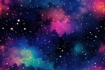 Wall Mural - Colorful Cosmic space background with stars and nebula