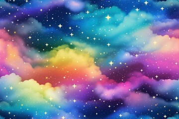 Wall Mural - Colorful Cosmic space background with stars and nebula