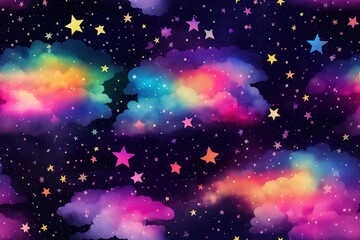 Wall Mural - Colorful Cosmic space background with stars and nebula