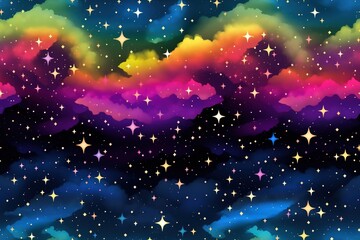 Wall Mural - Colorful Cosmic space background with stars and nebula