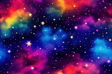 Wall Mural - Colorful Cosmic space background with stars and nebula