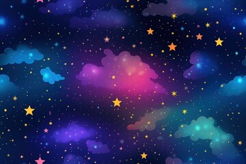Wall Mural - Colorful Cosmic space background with stars and nebula