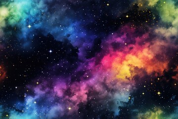 Wall Mural - Colorful Cosmic space background with stars and nebula