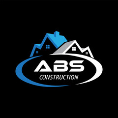 Letter ABS building vector, ABS initial construction. ABS real estate. ABS home letter logo design, ABS real estate Logo
