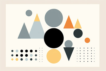 Sticker - A vibrant abstract artwork featuring a geometric composition of shapes, sizes and colors