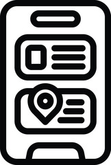 Poster - pedometer app icon outline vector. smart activity counter. phone sport monitoring app
