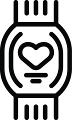 Poster - wristband heartbeat measure icon outline vector. smart health tracker. watch pedometer gadget