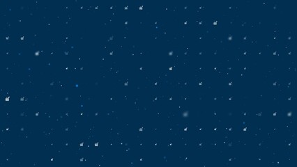 Poster - Template animation of evenly spaced chart up symbols of different sizes and opacity. Animation of transparency and size. Seamless looped 4k animation on dark blue background with stars