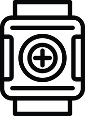 Poster - Smart sport watch icon outline vector. Tracking fitness activity. Step counter device