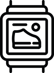 Poster - athletic sport band icon outline vector. smart pedometer watch. workout activity tracker