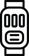 Poster - footstep pedometer icon outline vector. jogging measure wristband. walking athletic watch