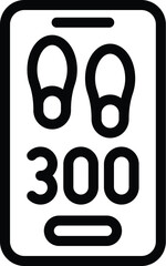 Poster - footstep recording icon outline vector. walking movement tracking. calorie consumption energy